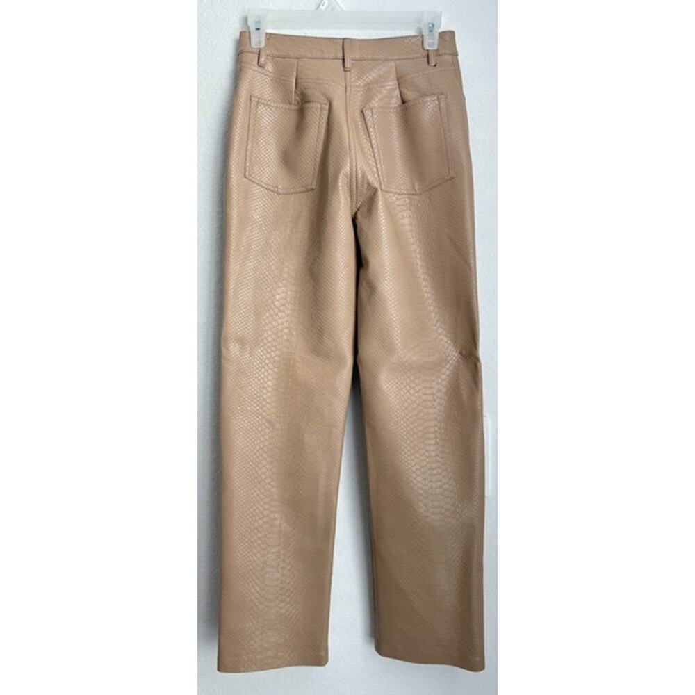 NWOT Aritzia Wilfred Melina Pant Crocodile Skin Faux Leather Size 2 - Picture 2 of 5
